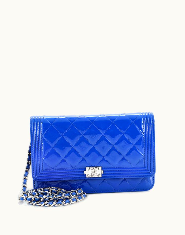 Chanel Chanel Boy Wallet On Chain Quilted Patent