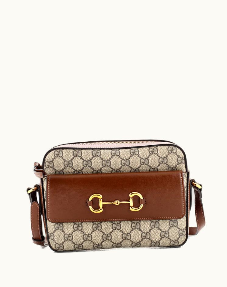 Gucci Gucci 1955 Flap Pocket Camera Bag GG Coated Canvas Small Brown