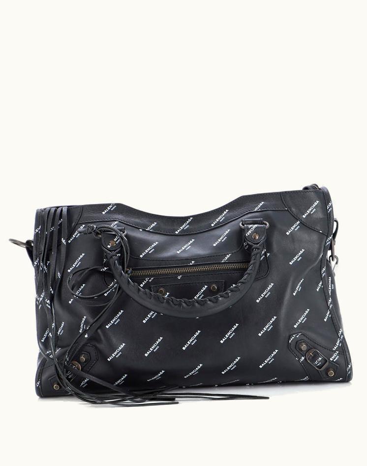 Balenciaga Balenciaga Logo City Classic Studs Bag Leather Medium