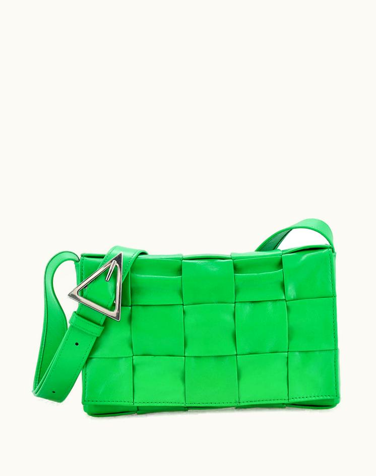 Bottega Veneta Bottega Veneta Cassette Crossbody Bag Maxi Intrecciato Leather Green