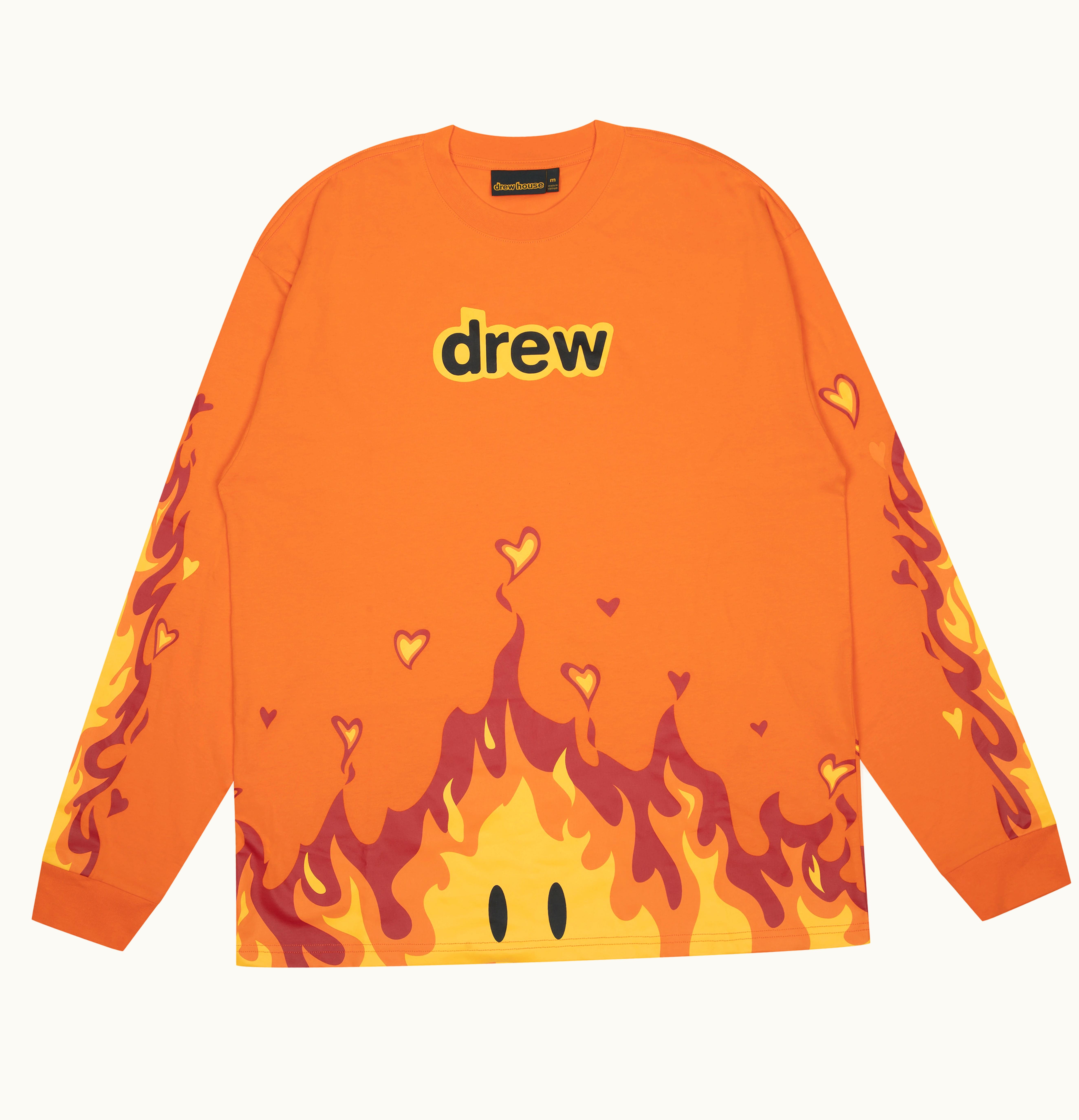 drew house drew house fire l s t shirt orange