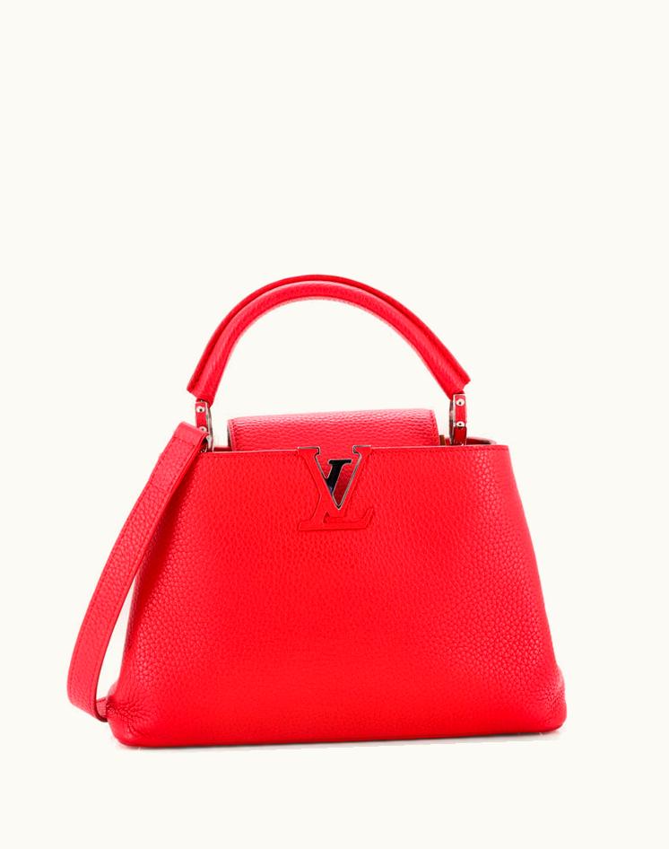 Louis Vuitton Louis Vuitton Capucines Bag Leather BB Red