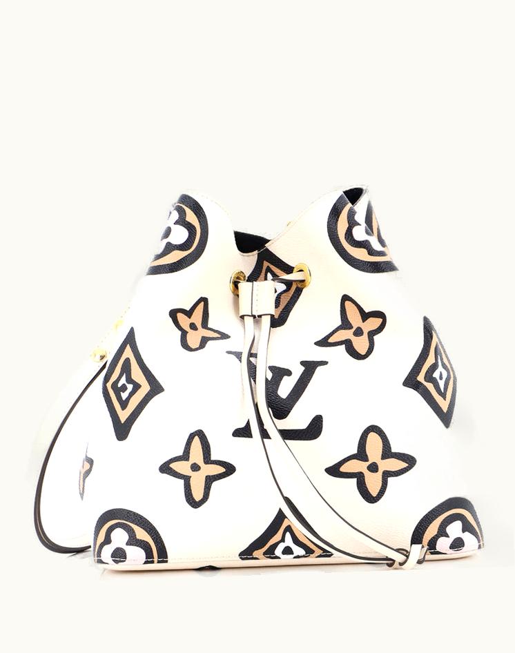 Louis Vuitton Louis Vuitton NeoNoe Handbag Wild At Heart Monogram Giant MM Canvas Coated Neutral