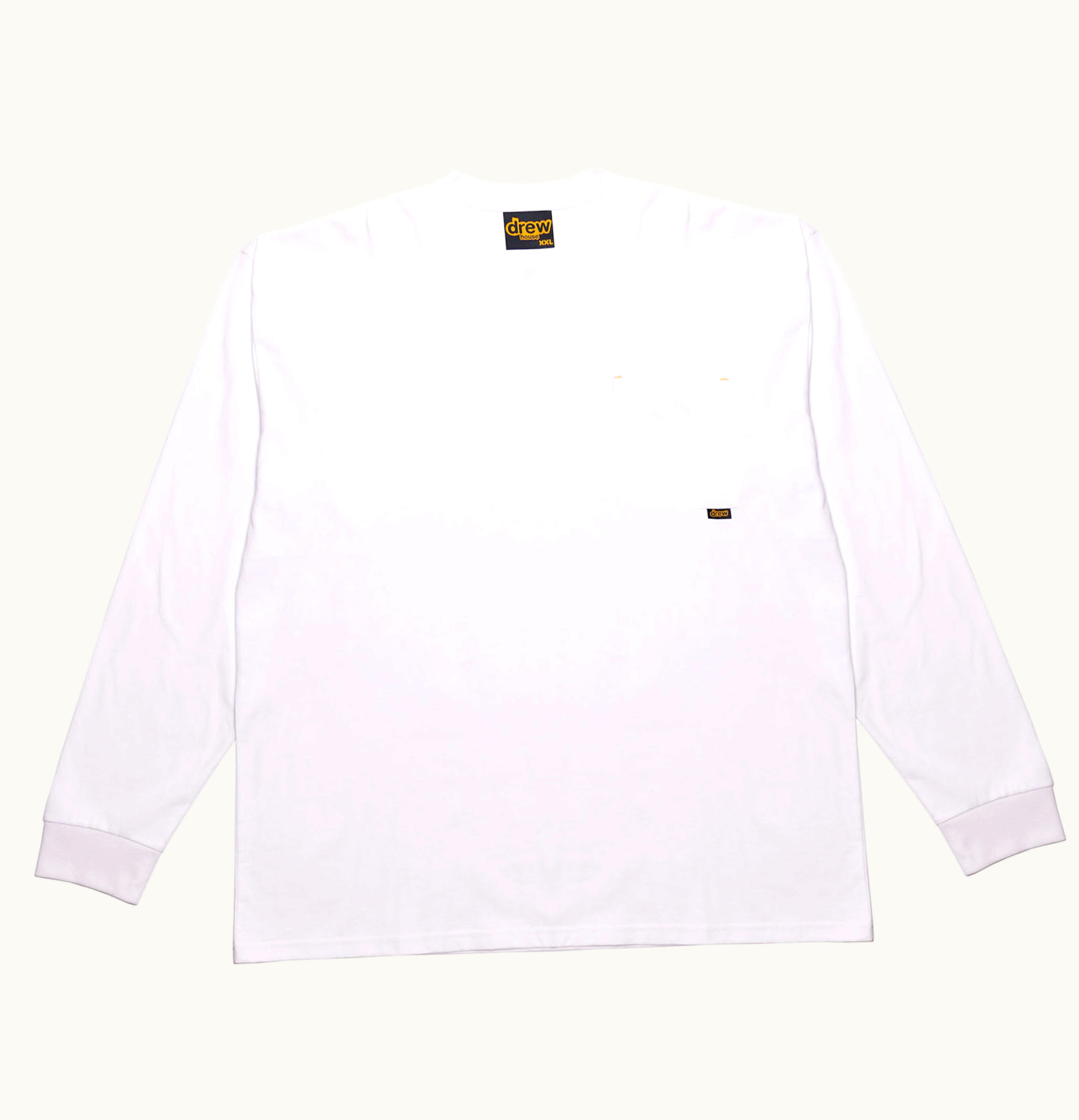 drew house drew house basic l s pocket t shirt white