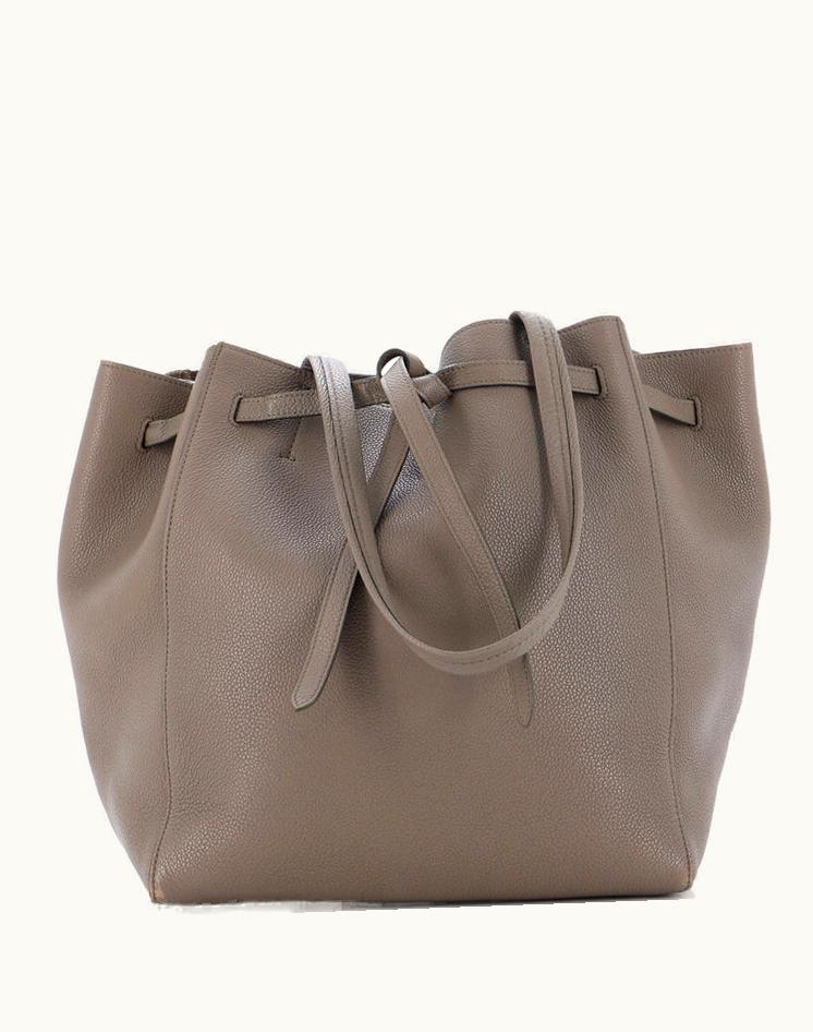 Celine Celine Phantom Tie Cabas Tote Leather Small in Brown