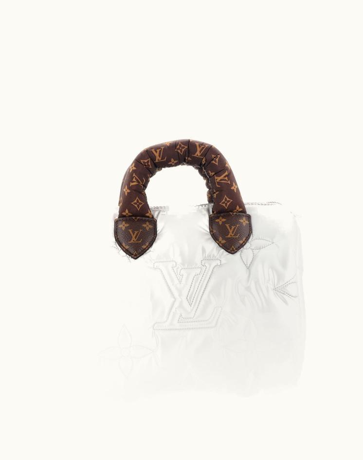 Louis Vuitton Louis Vuitton Speedy Bandouliere Bag Monogram Quilted Econyl Nylon 25 Silver Brown