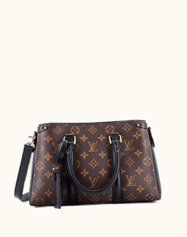 Louis Vuitton Louis Vuitton Soufflot Tote Monogram Canvas With Leather BB Professional Black Brown