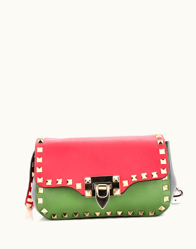 Valentino Valentino Garavani Rockstud Flip Lock Flap Bag Mini Leather Multicolor