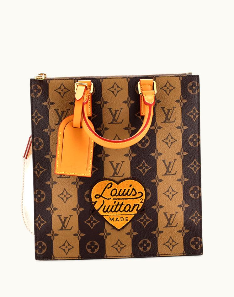 Louis Vuitton Louis Vuitton Nigo Sac Plat Cross Limited Edition Stripes Monogram Canvas Bag Brown
