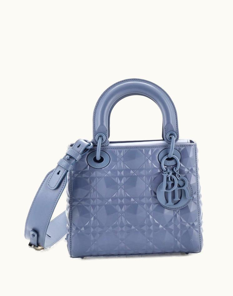 Dior Dior My ABCDior Lady Dior Bag Diamond Motif Cannage Calfskin Small in Blue