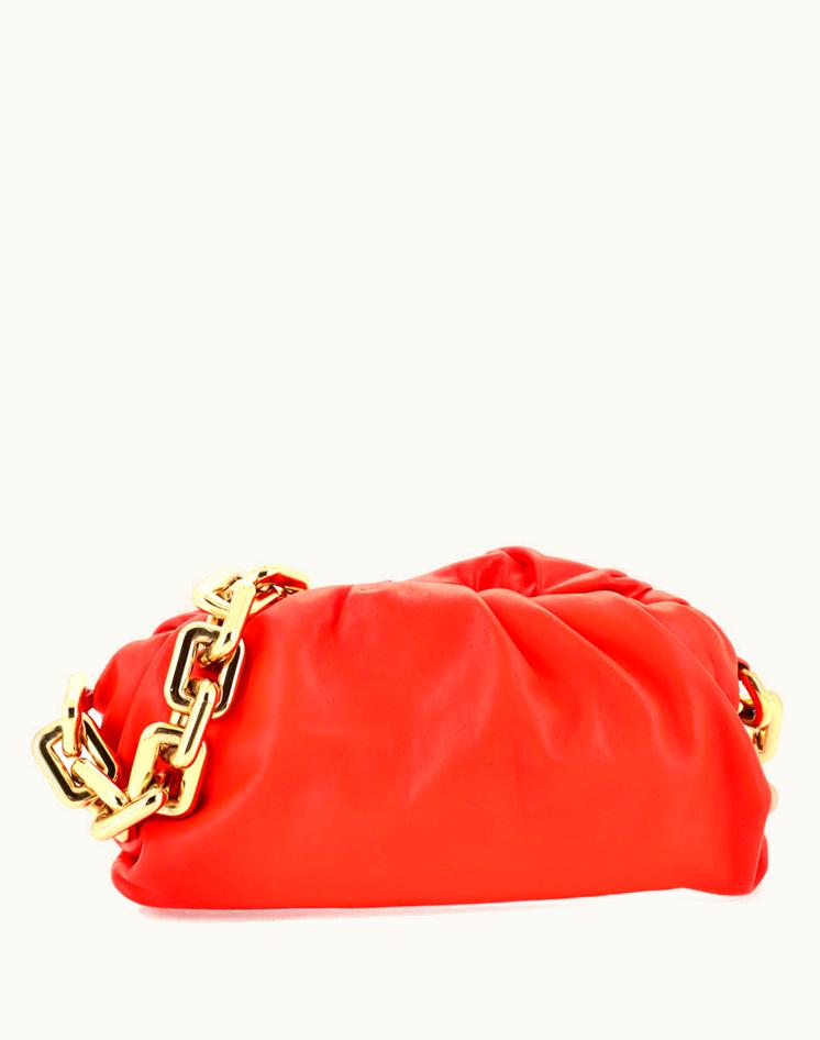 Bottega Veneta Bottega Veneta The Chain Pouch Leather Luxury Clutch Orange