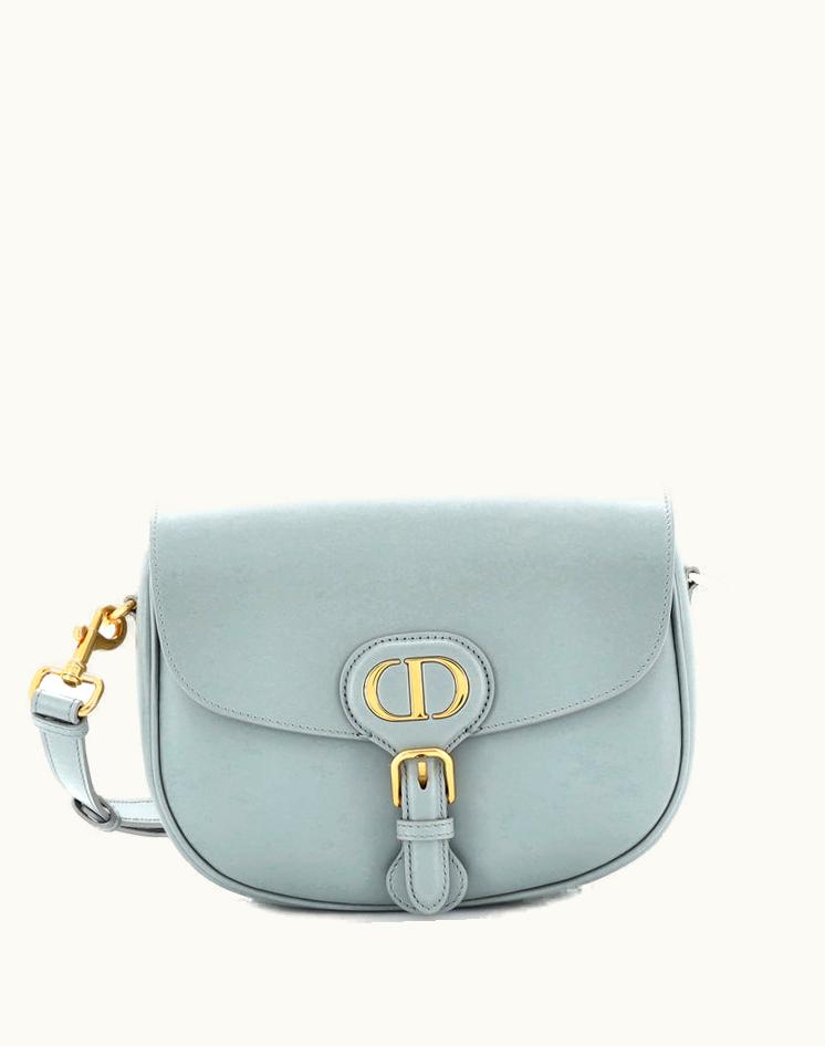 Dior Christian Dior Bobby Flap Bag Leather Medium in Gray