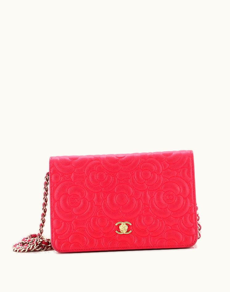 Chanel Chanel Wallet On Chain Camellia Caviar