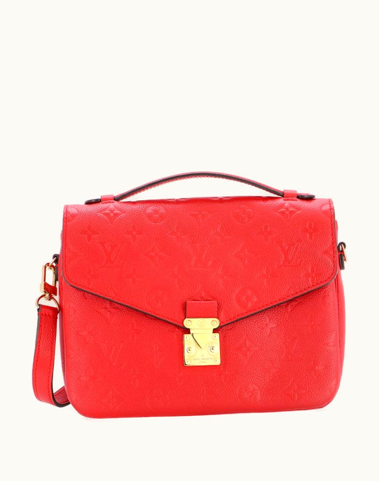 Louis Vuitton Louis Vuitton Pochette Metis Monogram Empreinte Leather Crossbody Bag Red