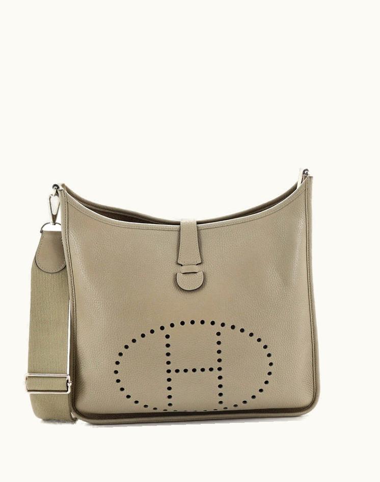 Hermès Hermès Evelyne Bag Gen III Clemence PM Leather Shoulder Bag Green