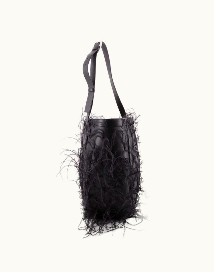 Valentino Valentino Bucket Bag Feathers With Leather