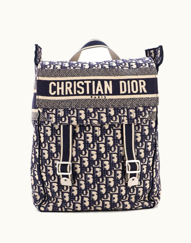 Dior Dior Flap Backpack Oblique Canvas Medium
