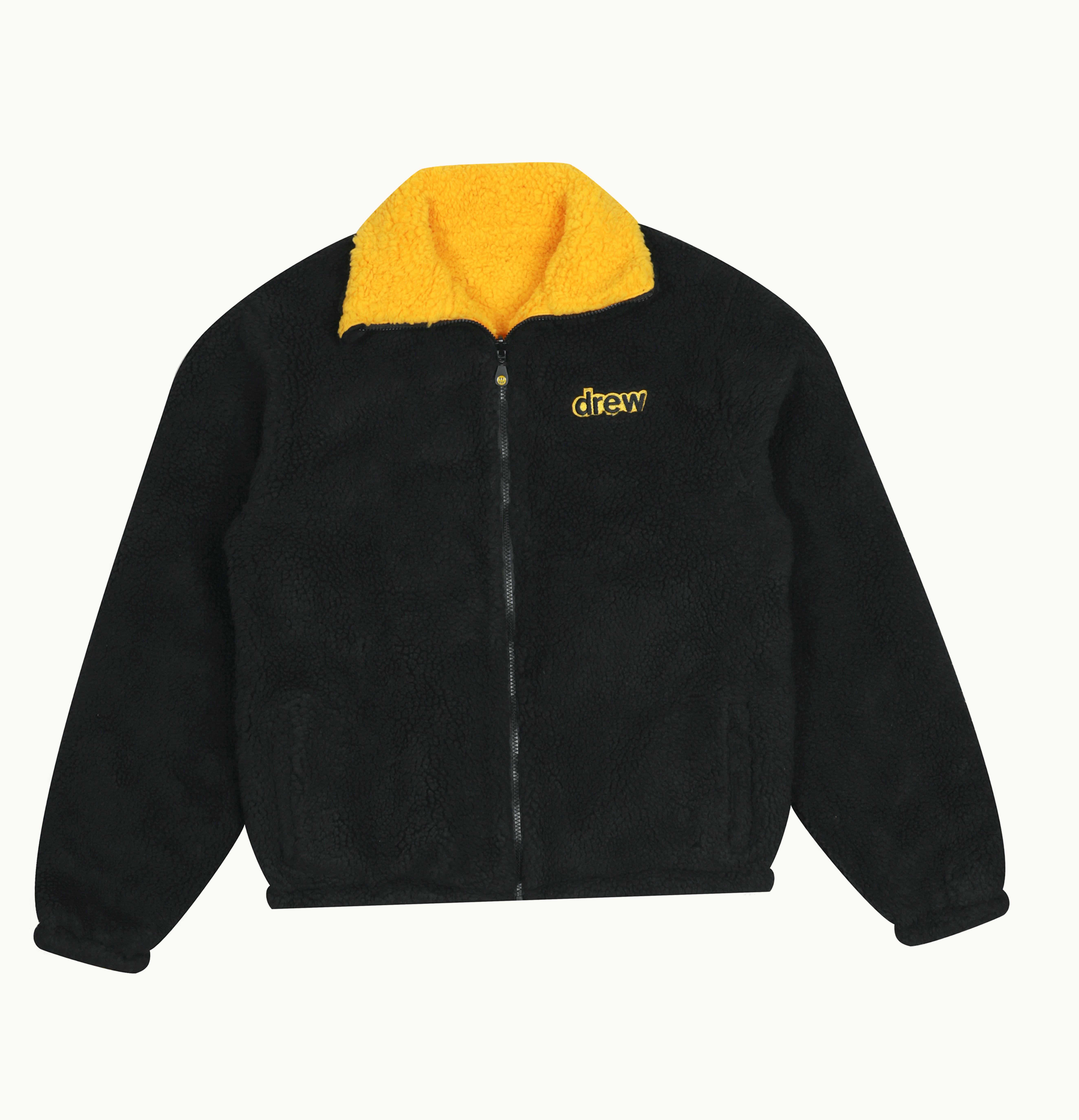 drew house drew house reversible zip up jacket black golden yellow