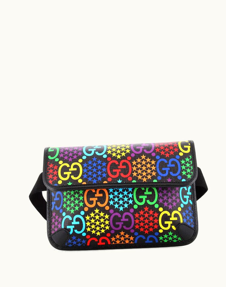 Gucci Gucci Belt Bag Psychedelic Print GG Coated Canvas Multicolored Silver