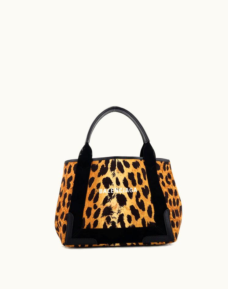 Balenciaga Balenciaga Cabas Printed Canvas Small Tote Navy Black Silver