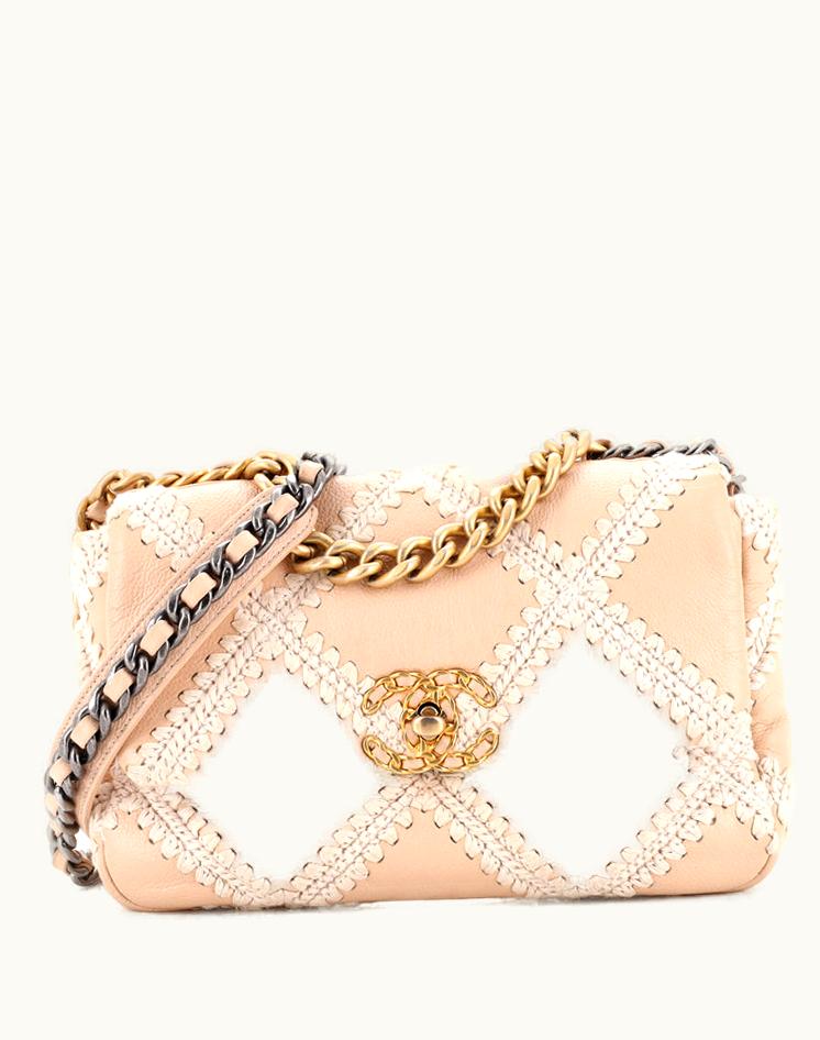 Chanel Chanel 19 Flap Bag Crochet Quilted Calfskin Medium