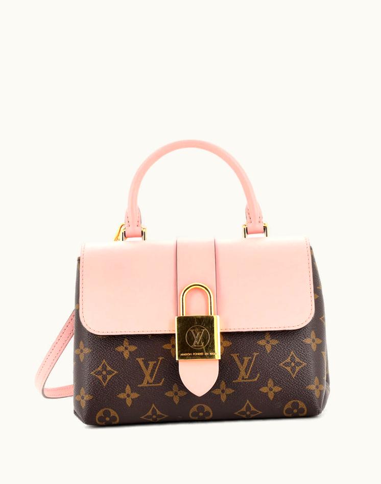 Louis Vuitton Louis Vuitton Locky Handbag Monogram Canvas With Leather BB in Brown and Pink