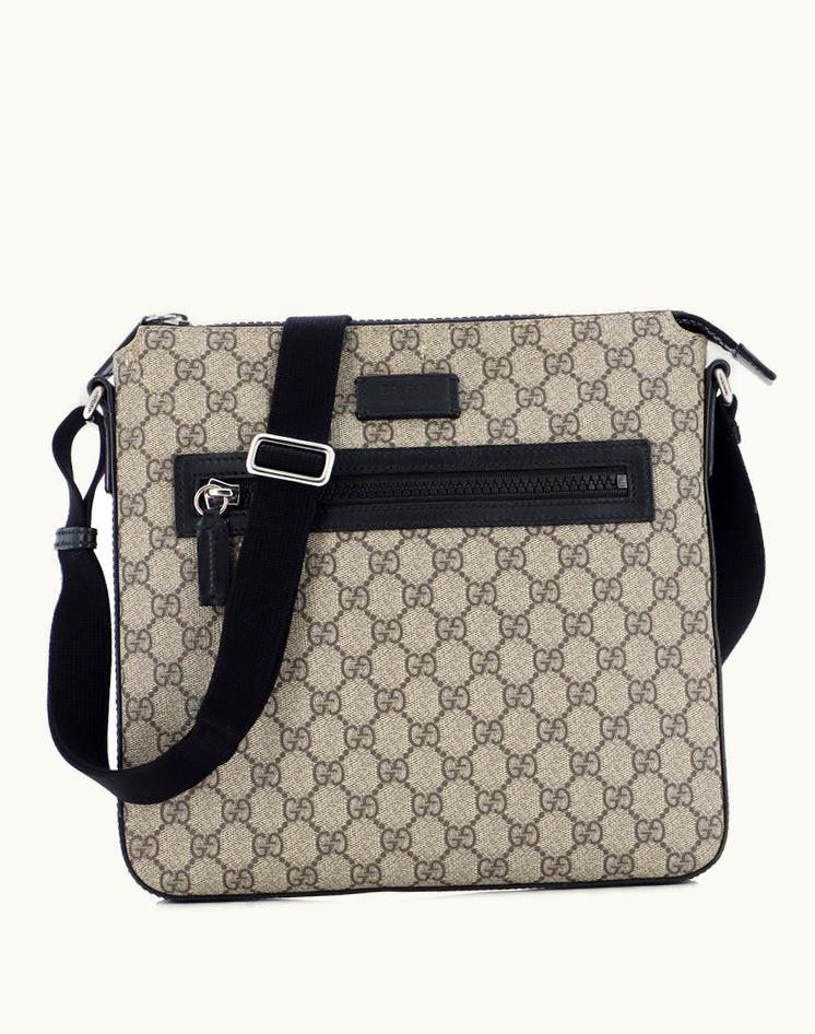 Gucci Gucci Front Zip Messenger GG Coated Canvas Medium