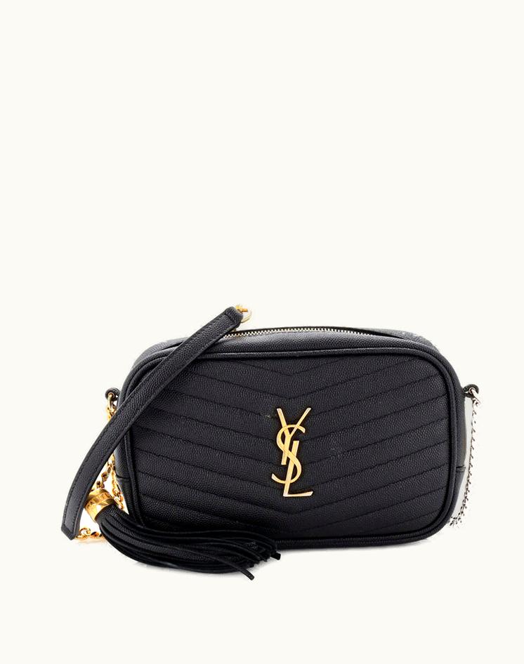 Saint Laurent Saint Laurent Lou Camera Bag Matelasse Chevron Leather Mini Black/Gold Luxury Camera Bag