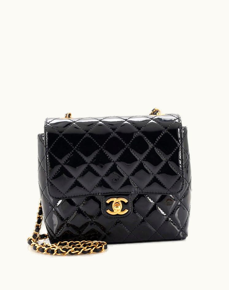 Chanel Chanel Very Square Flap Bag Quilted Patent Small