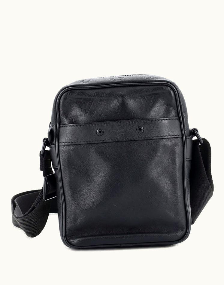 Louis Vuitton Louis Vuitton Danube Handbag Monogram Shadow Leather PM Black