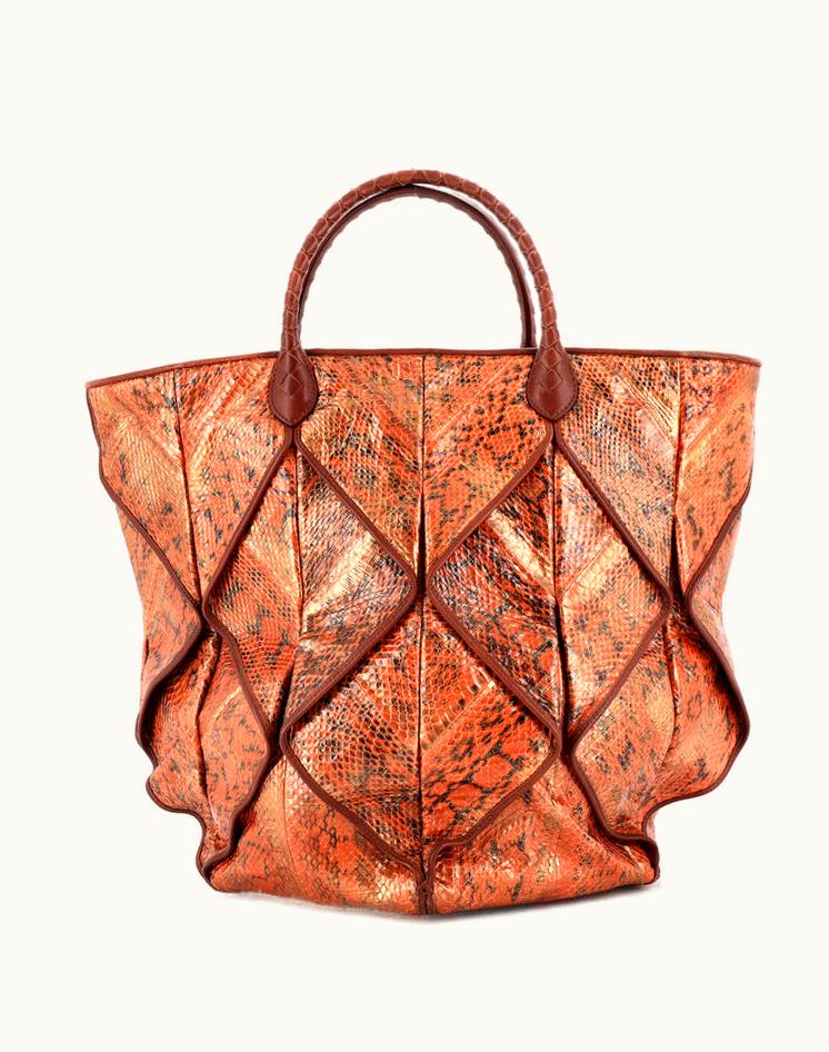 Bottega Veneta Bottega Veneta Origami Tote Python Vertical