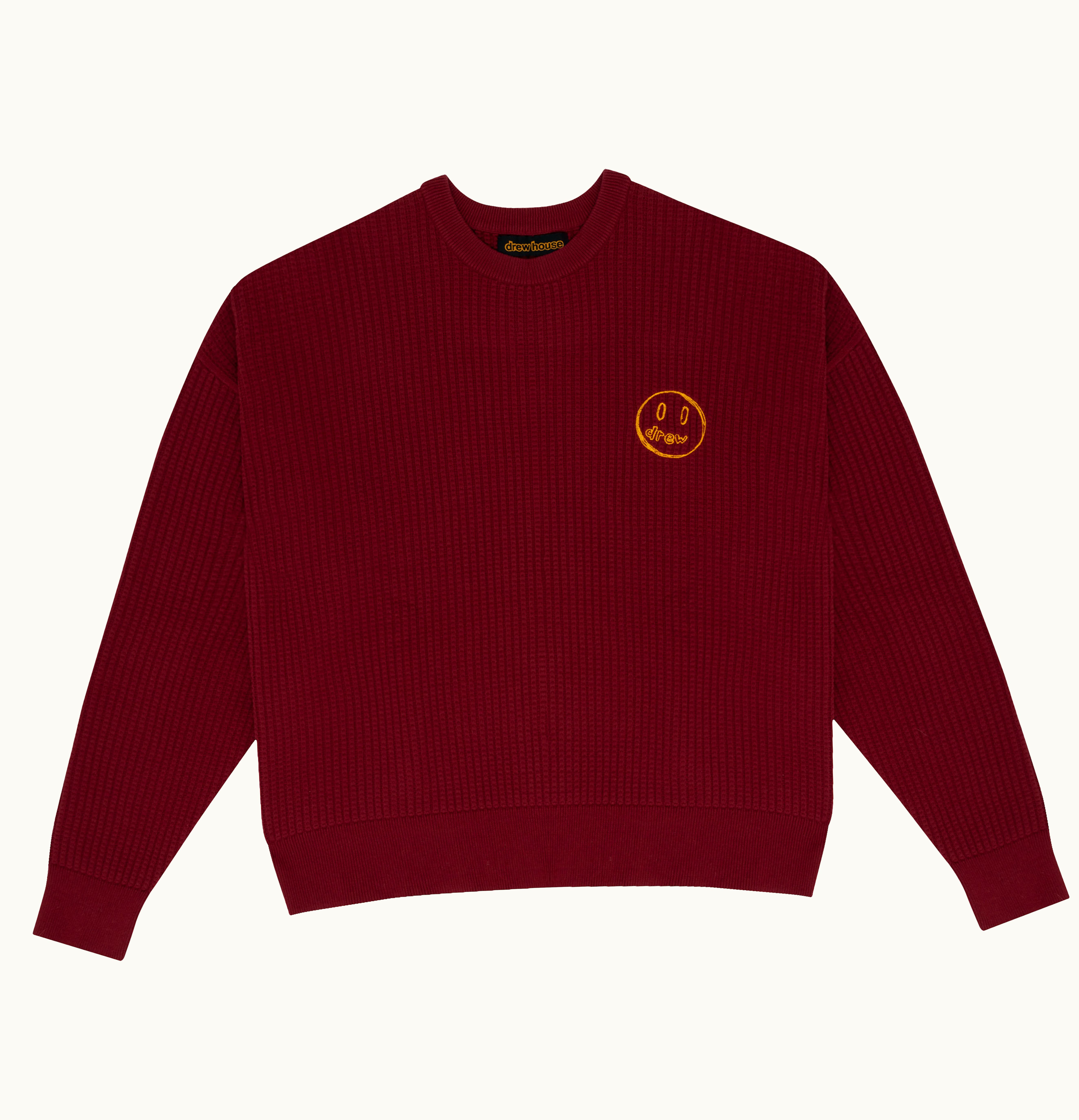drew house drew house sketch mascot waffle sweater burgundy
