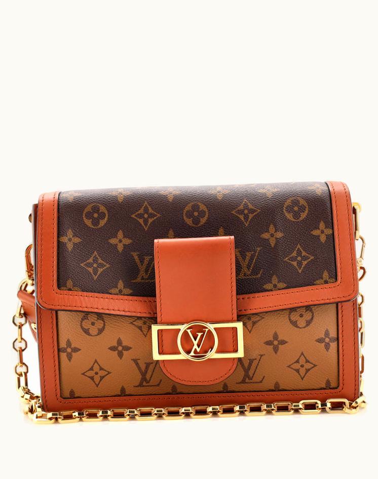 Louis Vuitton Louis Vuitton Dauphine Shoulder Bag Reverse Monogram Canvas MM in Brown and Black