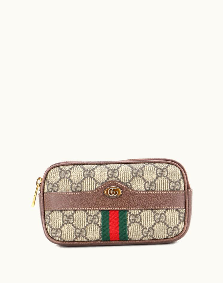 Gucci Gucci Ophidia Mini Belt Bag GG Coated Canvas Brown