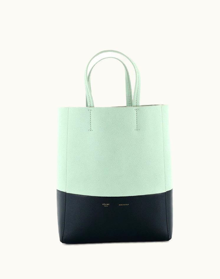 Celine Celine Vertical Bi-Cabas Tote Grained Calfskin Small in Blue