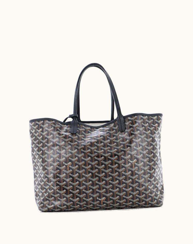 Goyard Goyard Saint Louis Tote Coated Canvas PM Black Silver