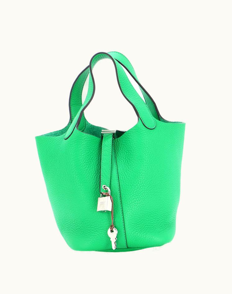 Hermès Hermès Clemence PM Picotin Lock Bag in Green