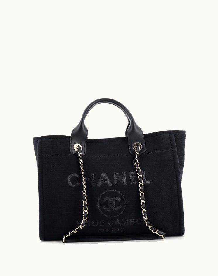 Chanel Chanel AJ43EUJK Deauville NM Tote Mixed Fibers Small Blue