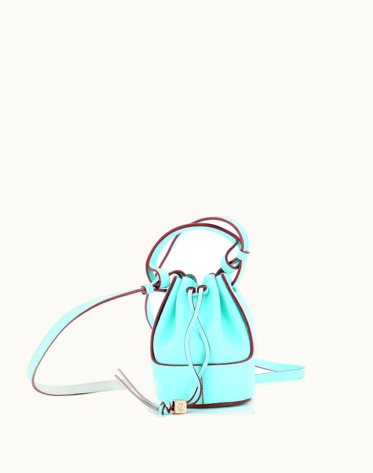 Loewe Loewe Balloon Nano Leather Bucket Bag Blue Gold