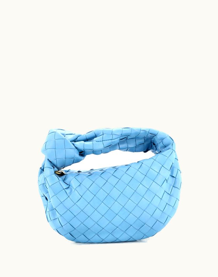 Bottega Veneta Bottega Veneta Bv Jodie Hobo Intrecciato Nappa Mini Leather Blue Gold