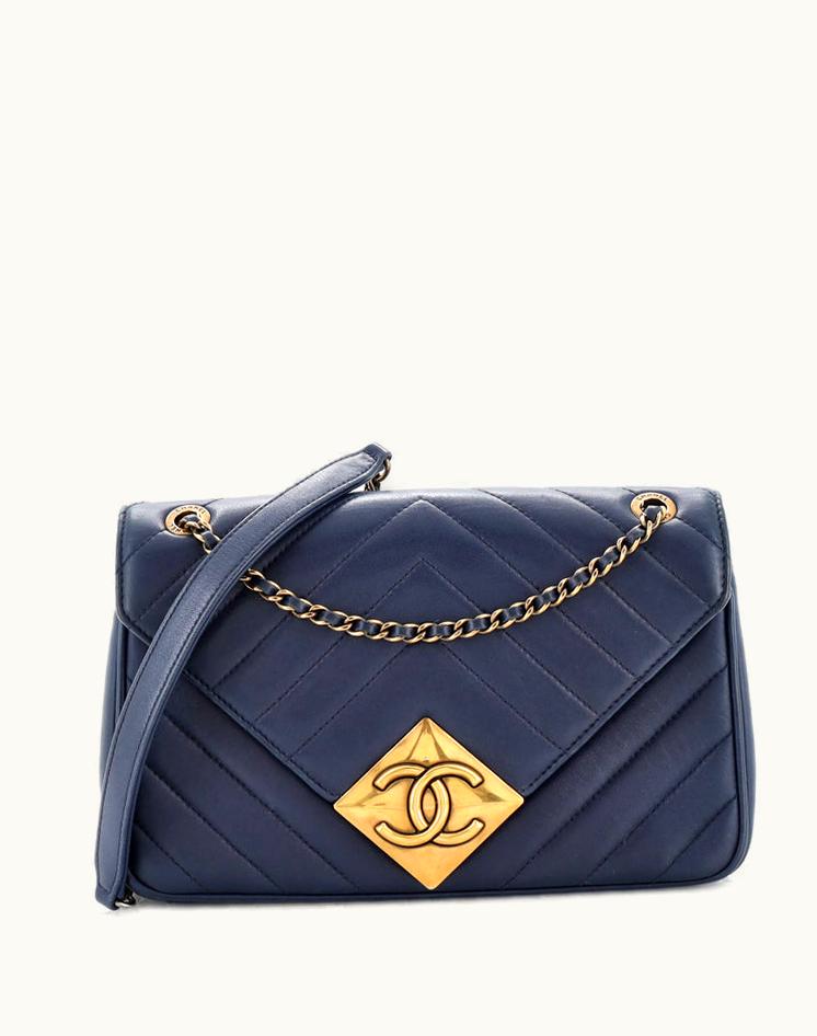 Chanel Chanel Pyramid CC Flap Bag Chevron Lambskin Small