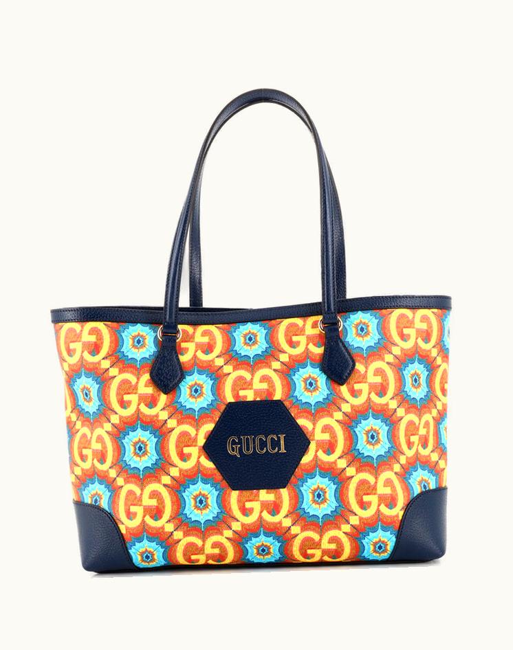 Gucci Gucci Aria 100Th Anniversary Ophidia Tote Kaleidoscope Print GG Coated Canvas Medium