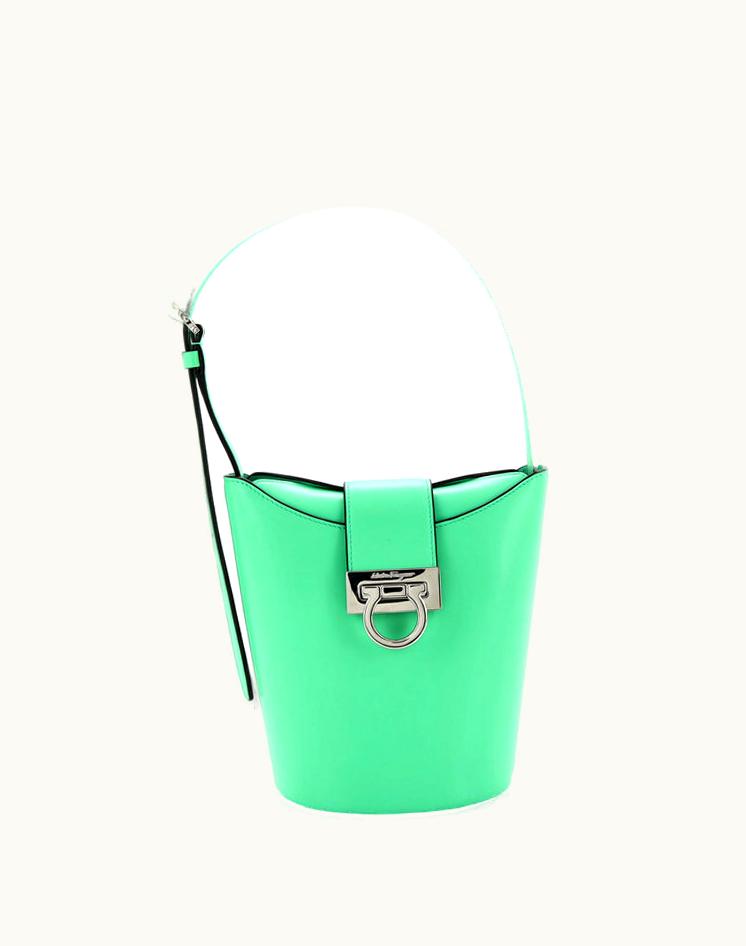 Salvatore Ferragamo Salvatore Ferragamo Trifolio Shoulder Bag Leather Small Green