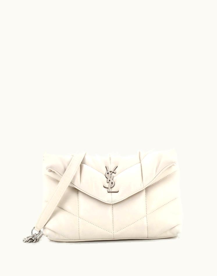 Saint Laurent Saint Laurent Loulou Puffer Mini Shoulder Bag Quilted Leather White
