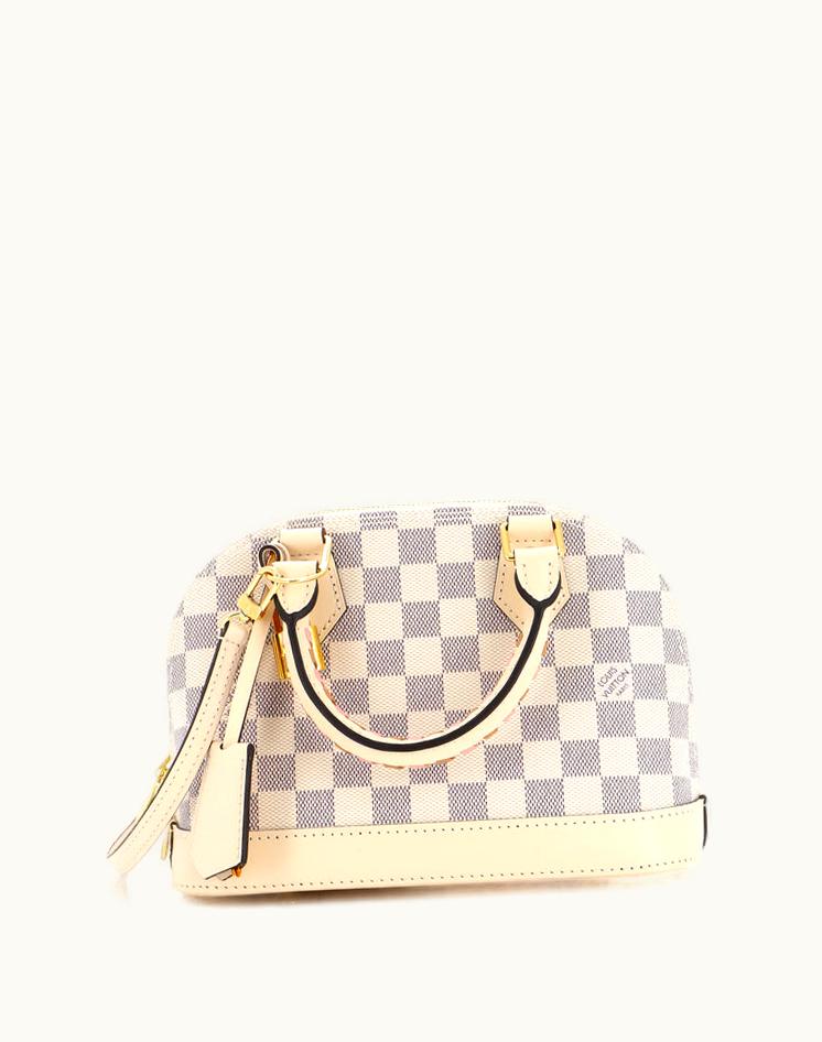 Louis Vuitton Louis Vuitton Alma Handbag Damier With Braided Detail BB Coated Canvas White Gold
