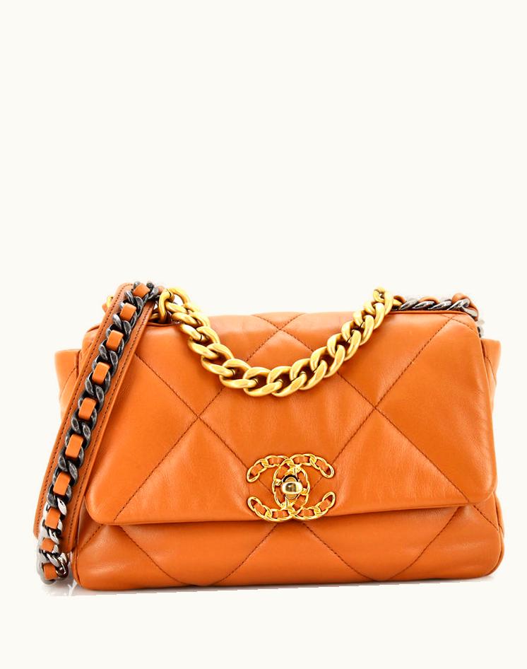 Chanel Chanel 19 Flap Bag Quilted Leather Medium Neutral Beige