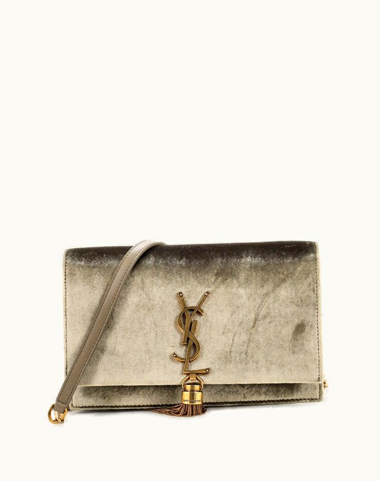 Saint Laurent Saint Laurent Classic Monogram Tassel Crossbody Bag Velvet Small