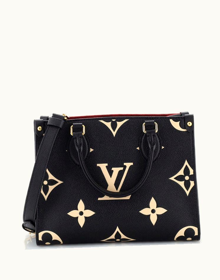 Louis Vuitton Louis Vuitton OnTheGo Tote Bicolor Monogram Empreinte Giant PM Leather Black and Red