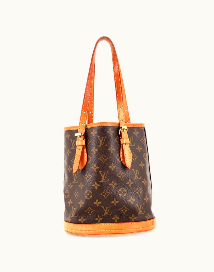 Louis Vuitton Louis Vuitton Petit Bucket Bag Monogram Canvas Brown