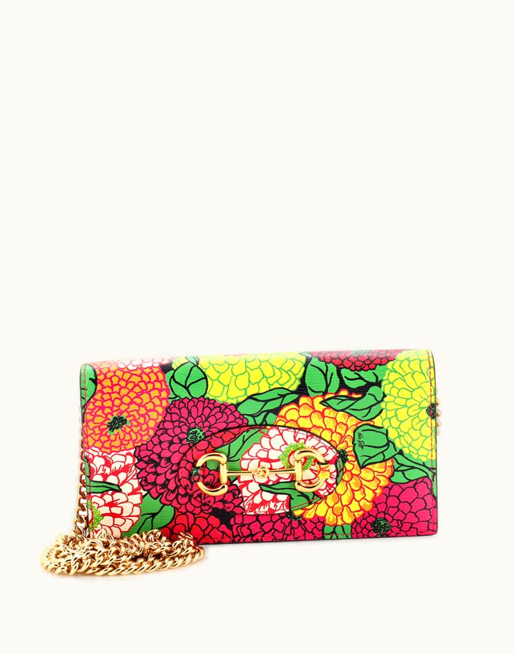 Gucci Gucci Horsebit 1955 Chain Wallet Printed Leather